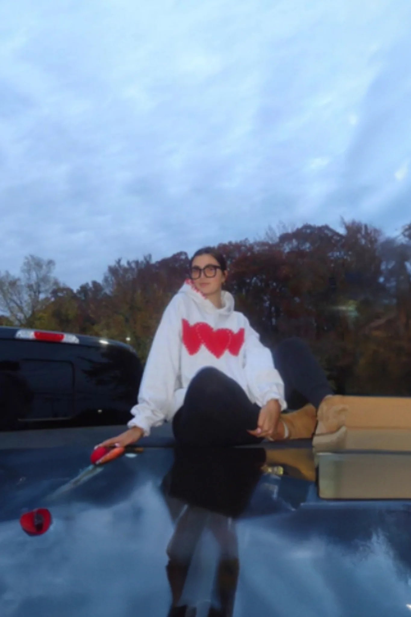 Triple Hearts Hoodie - Red