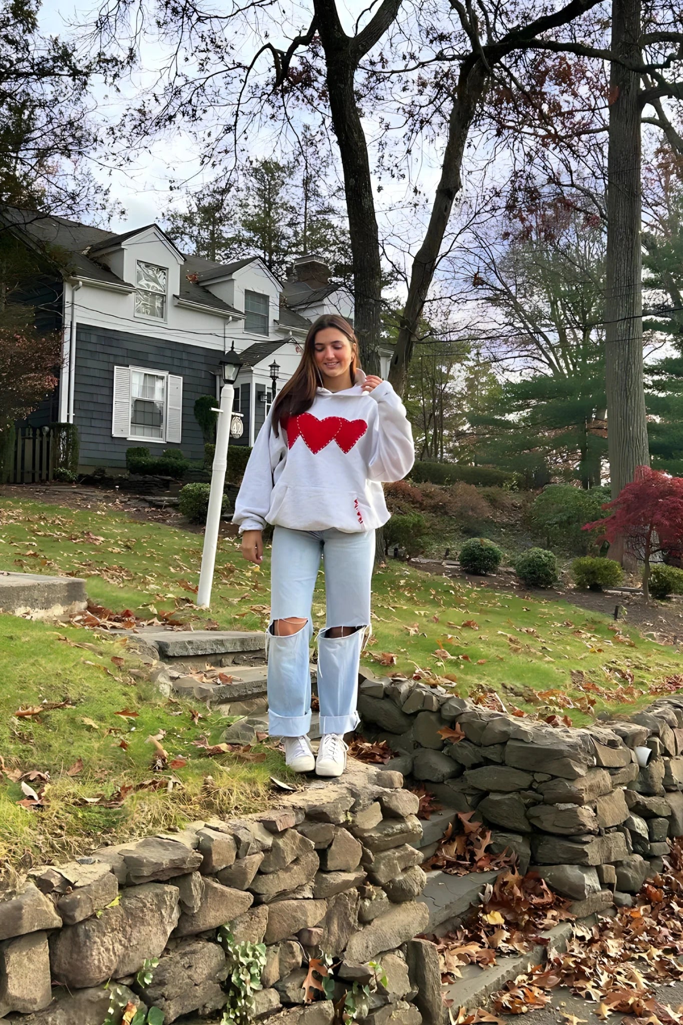 Triple Hearts Hoodie - Red